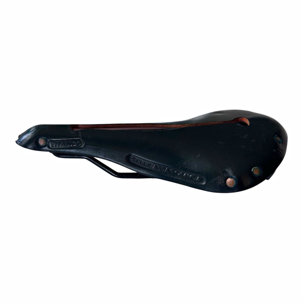 Vintage Selle Anatomica Titanico Leather Bicycle Saddle Copper Rivets Made USA